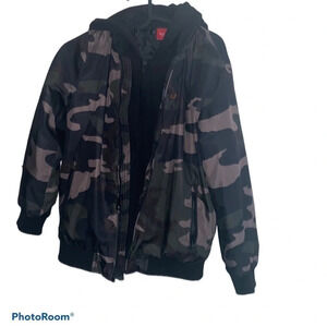 Guess Camo  bomber jacket Sz 12